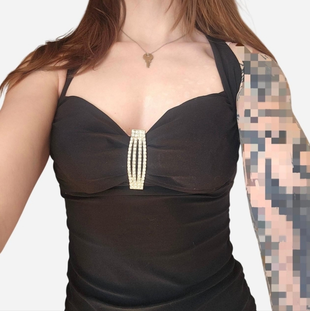 Angela 2000s Black bodycon mini dress